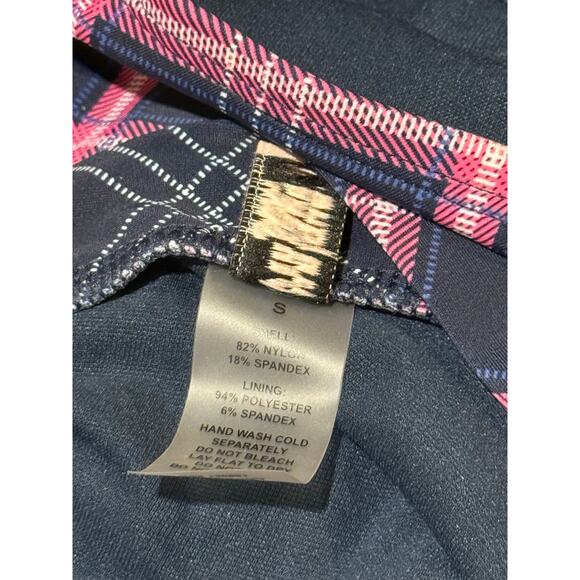 Unique Vintage Navy and Pink Plaid Daphne Bikini Bottom S NWOT - Picture 6 of 6